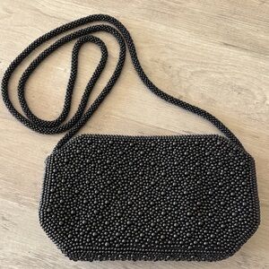 Black Beaded Women's Bag EUC